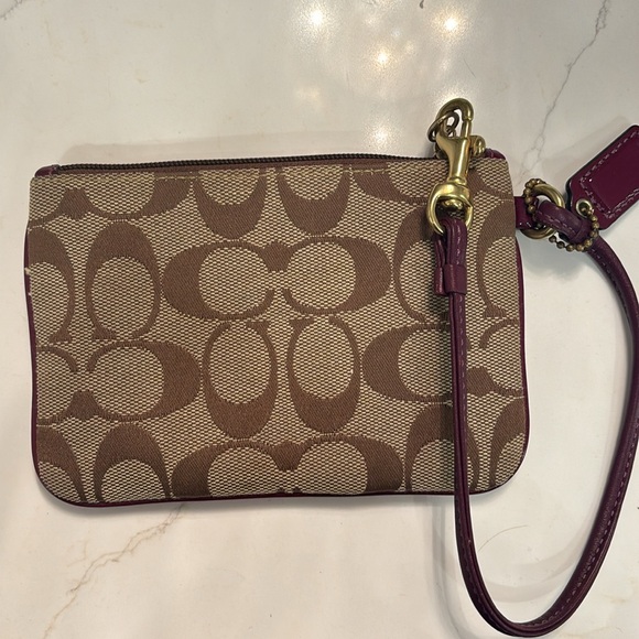 Purple & brown Coach wristlet - Picture 2 of 2